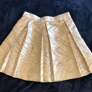 Brooklyn Industries Metallic Pleated Skirt Size M
